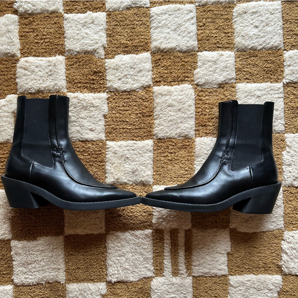 KHAITE Sleek Black Ankle Booties
